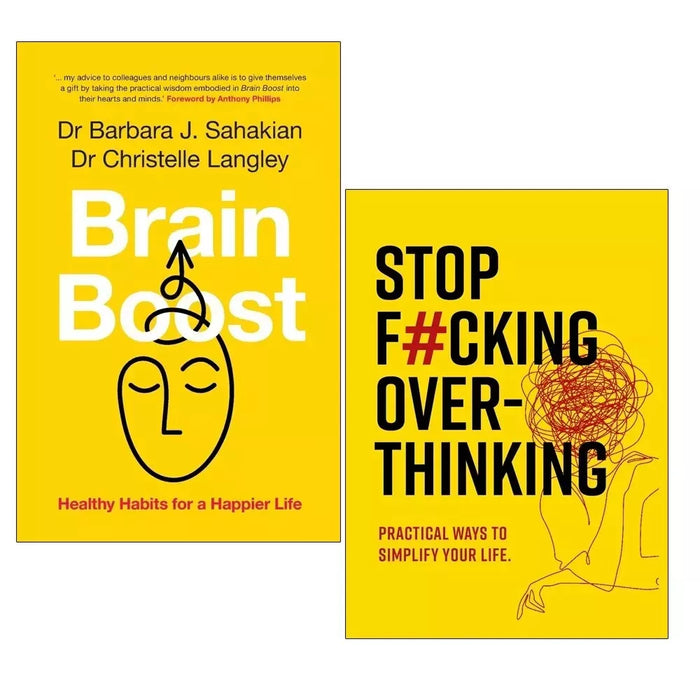 Brain Boost Healthy Habits, Stop Fking Over-thinking Chartwell Books 2 Books Set - The Book Bundle