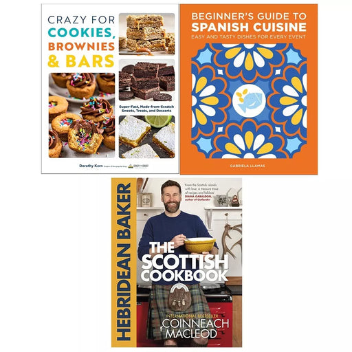Hebridean Baker,Crazy For Cookies Brownies,Beginner Guide Spanish Cuisin 3 Books Set - The Book Bundle