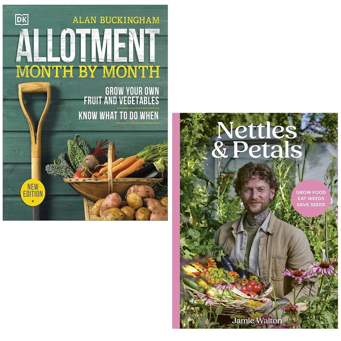 Allotment Month By Month, Nettles and Petals Jamie Walton 2 Books Set Hardcover - The Book Bundle