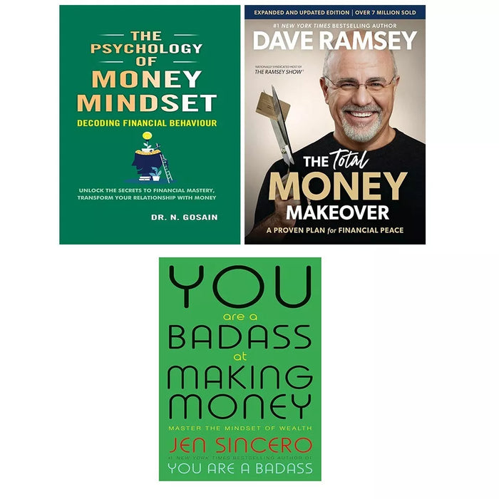 Total Money Makeover HB, You Are a Badass a Making, Psychology of Money 3 Books Set - The Book Bundle