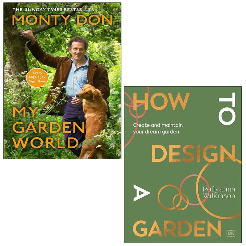 Two-book set of "How to Design a Garden" by Monty Don and Pollyanna Wilkinson, featuring garden design illustrations and covers.
