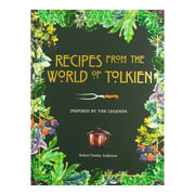 Pyramid-shaped book cover of "Recipes from the World of Tolkien" by Robert Tuesley Anderson featuring fantasy-inspired artwork.