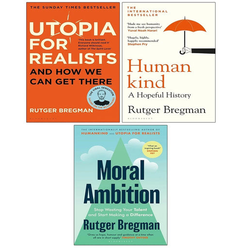 Rutger Bregman Collection 3 Books Set Humankind, Moral Ambition (HB) - The Book Bundle