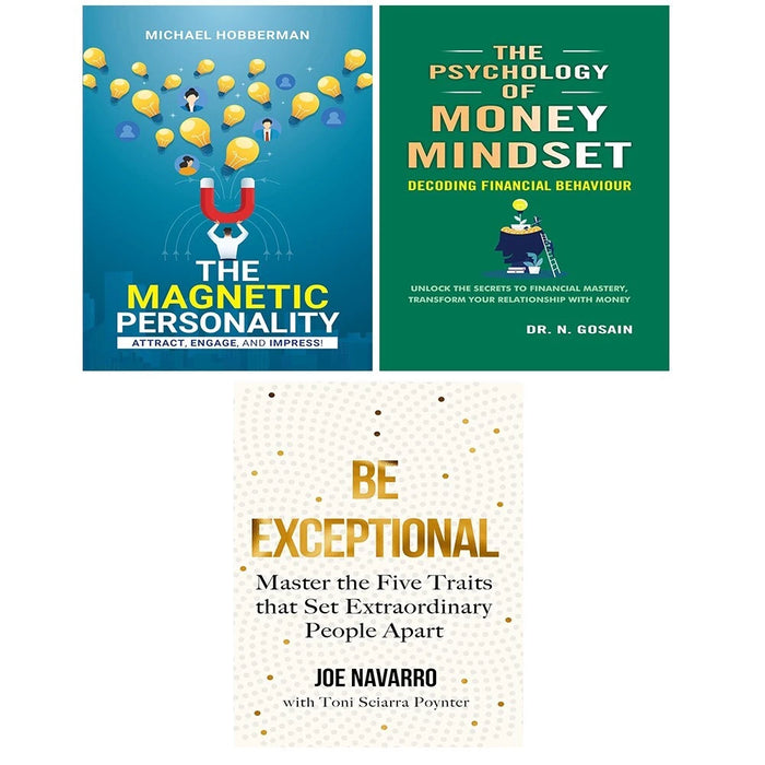 Be Exceptional, Magnetic Personality, Psychology of Money Mindset 3 Books Set - The Book Bundle