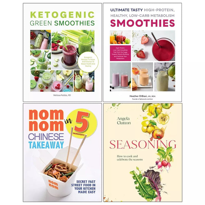 Seasoning (HB),Nom Nom Chinese,Ketogenic Green,Ultimate Tasty High Protein 4 Books Set - The Book Bundle