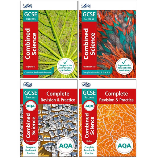 Letts AQA GCSE 9-1 Revision Success Combined Science Higher Foundation 4 Books Set - The Book Bundle
