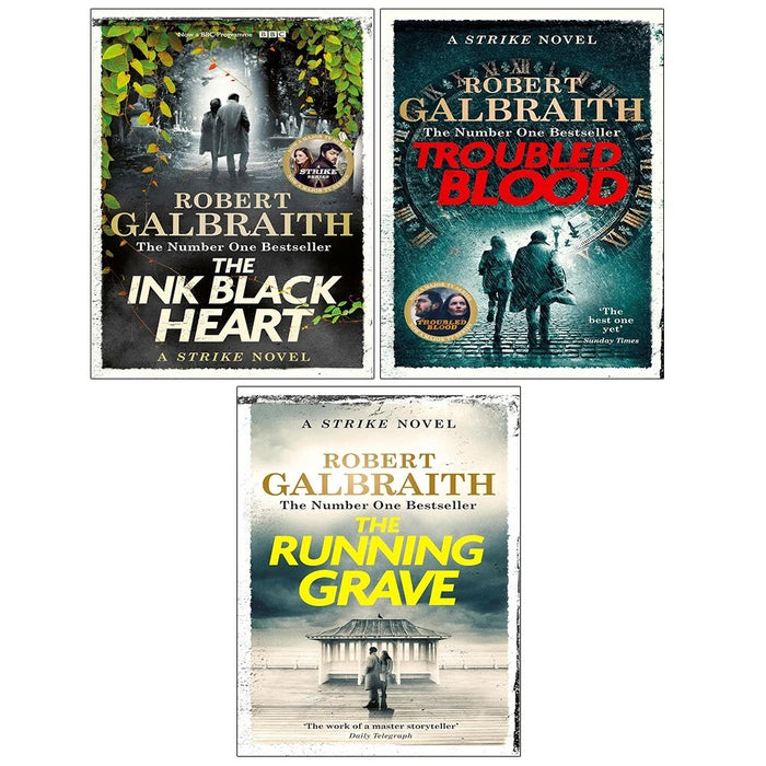 Cormoran Strike Series 3 Books Set by Robert Galbraith (Running Grave, Troubled) - The Book Bundle