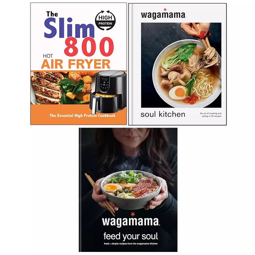 Slim 800 Hot Air Fryer,wagamama Soul Kitchen (HB),wagamama Feed Your 3 Books Set - The Book Bundle