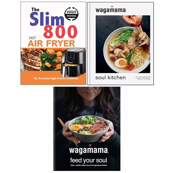 Slim 800 Hot Air Fryer,wagamama Soul Kitchen (HB),wagamama Feed Your 3 Books Set - The Book Bundle