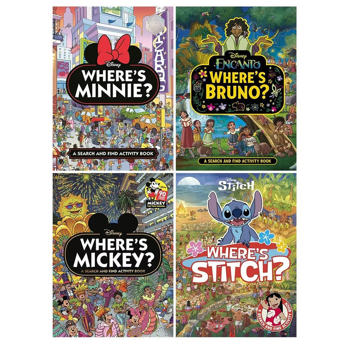 Walt Disney Collection 4 Books Set Where's Minnie, Where's Mickey, Where's Bruno - The Book Bundle