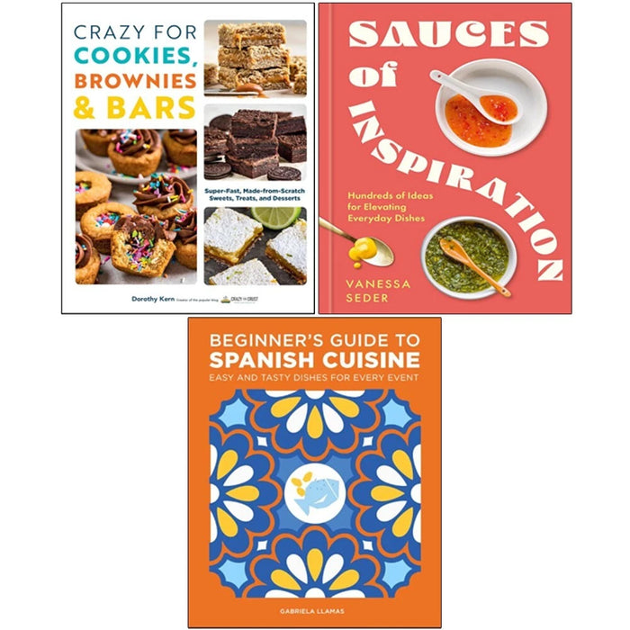 Sauces of Inspiration(HB),Beginner's Guide to Span,Crazy For Cookies 3 Books Set - The Book Bundle