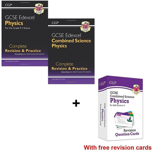 CGP GCSE Edexcel Physics Complete Revision & Practice 2 Books + With Free Cards - The Book Bundle