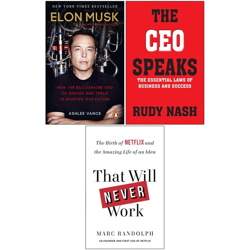 Elon Musk: The CEO Speaks & That Will Never Work 3 Books Collection Set By Elon Musk - Non Fiction - Paperback