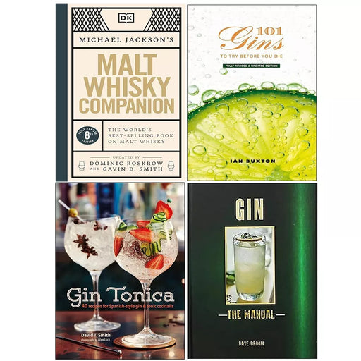 Gin Manual,101 Gins To Try Before,Gin Tonica,Malt Whisky Companion 4 Books Set - The Book Bundle
