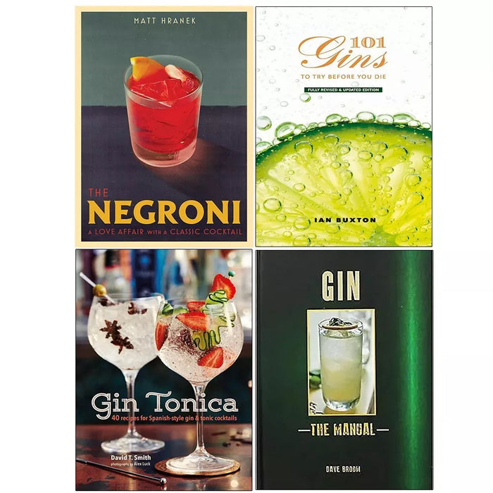 Gin Manual,101 Gins To Try Before You,Gin Tonica,Negroni Matt Hranek 4 Books Set - The Book Bundle