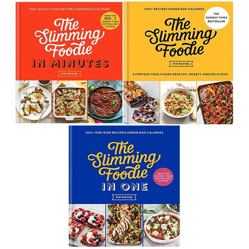 Set of three Pip Payne Slimming Foodie books by Aster featuring cover images and titles in the collection.