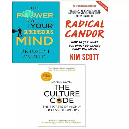 Culture Code, Radical Candor, Power of Your Subconscious Mind 3 Books Set - The Book Bundle