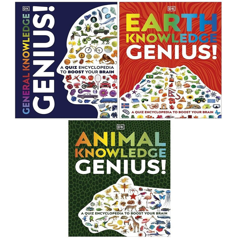 A Quiz Encyclopedia to Boost Your Brain Genius Knowledge 3 Books Collection Set (General Knowledge Genius!, Animal Knowledge Genius!, Earth Knowledge Genius!) - The Book Bundle