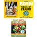 Natural Flava (HB), Plant Based Cookbook, BOSH! How to Live Vegan 3 Books Set - The Book Bundle