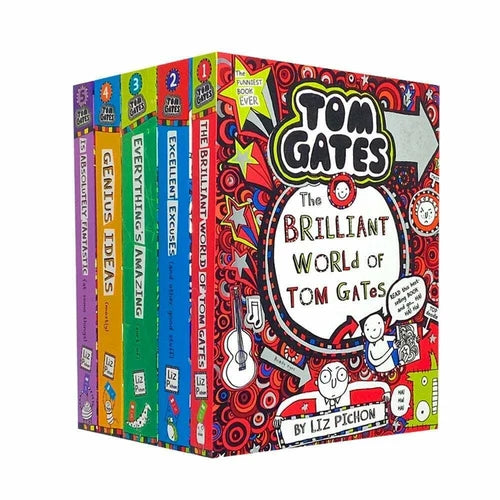 Tom Gates Series 5-Book Collection Set by Liz Pichon for Kids - Fiction - Paperback