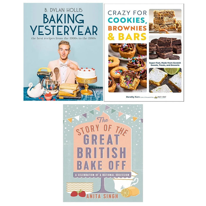 Baking Yesteryear HB,Story of Great British Bake Off,Crazy For Cookies 3 Books Set - The Book Bundle