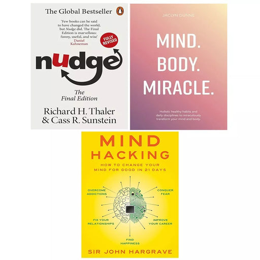 Nudge, Mind Body Miracle Jaclyn Dunne,Mind Hacking Sir John Hargrave 3 Books Set - The Book Bundle