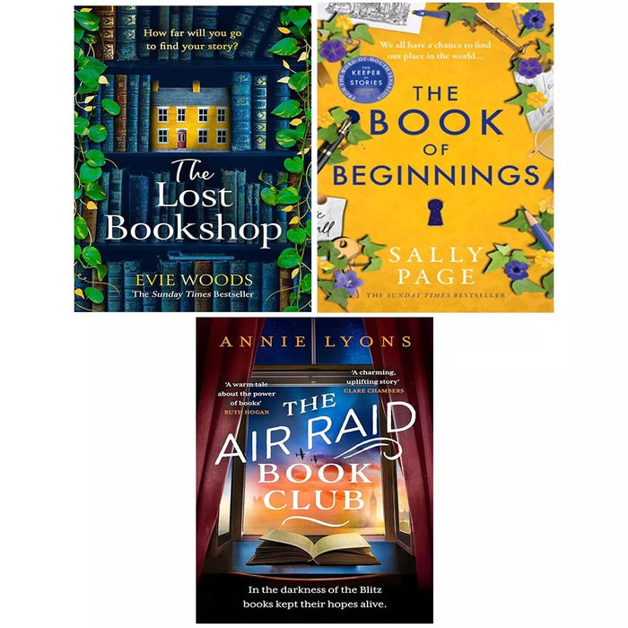 Lost Bookshop Evie Woods, Air Raid Book Club, Book of Beginnings 3 Books Set - The Book Bundle