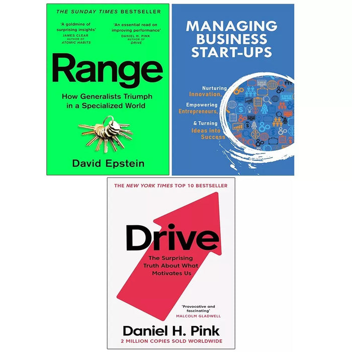 Range David Epstein, Drive Daniel Pink, Managing Business Start-Ups 3 Books Set - The Book Bundle