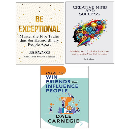 Be Exceptional,Creative Mind Success,How To Win Friends Influence People 3 Books Set - The Book Bundle