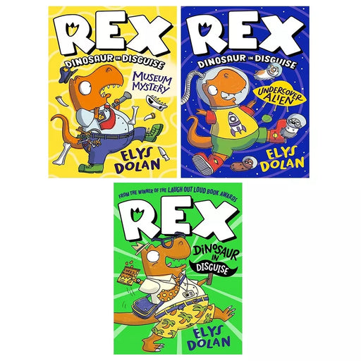 Rex, Dinosaur In Disguise Series 3 Books Set by Elys Dolan Museum Mystery - The Book Bundle