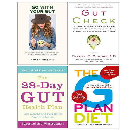 Gut Check (HB), 28-Day GUT Health Plan,G Plan Diet, Go with Your Gut 4 Books Set - The Book Bundle