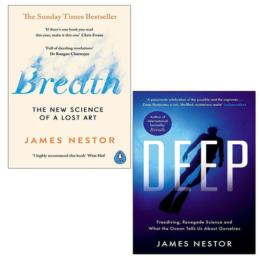 James Nestor Collection 2 Books Set Deep Freediving Renegade Science, Breath - The Book Bundle