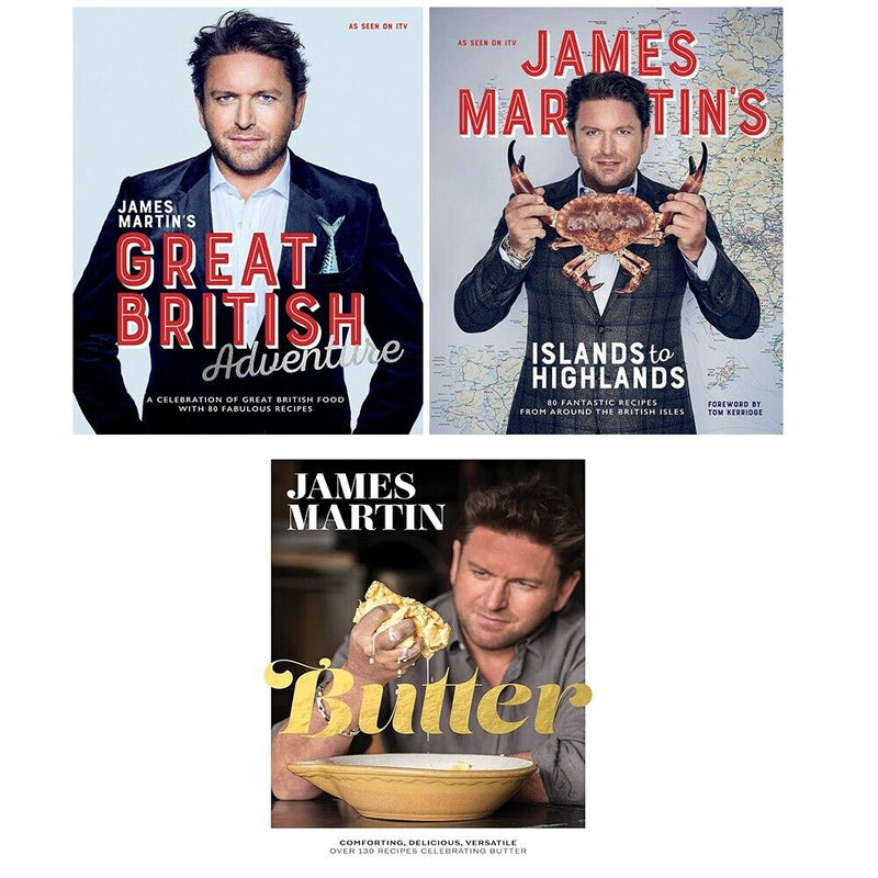 James Martin Collection 3 Books Set Butter,Great British Adventure,Islands Highl - The Book Bundle