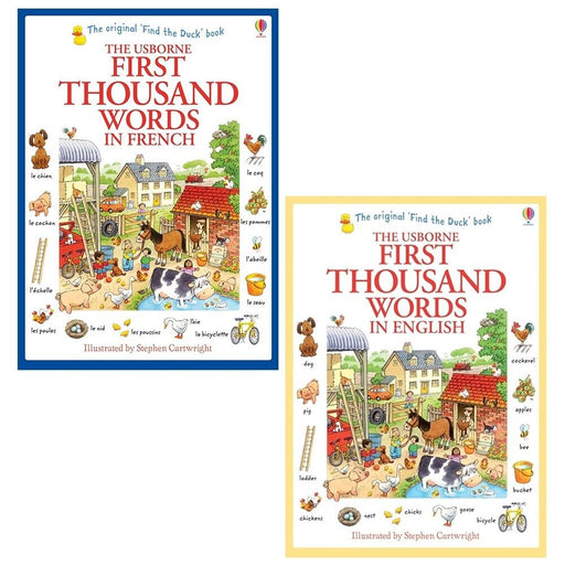 First Thousand Words Collection 2 Books Set by Heather Amery in French, English - The Book Bundle