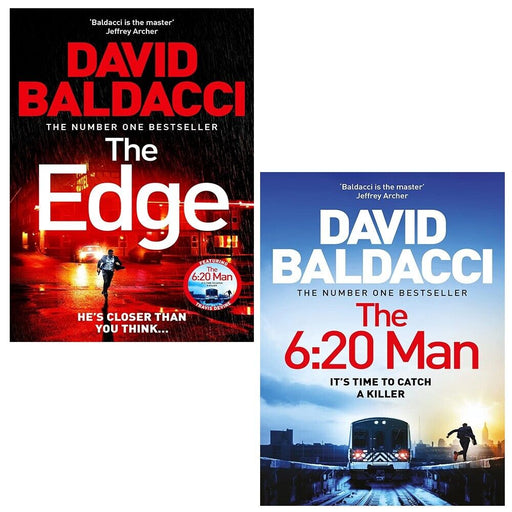 Travis Devine Series Collection 2 Books Set by David Baldacci The 6:20 Man, Edge - The Book Bundle