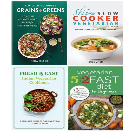 Bowls of Goodness Grains+Greens,Fresh Easy Vegetarian 5:2 ,Skinny Slow 4 Books Set - The Book Bundle