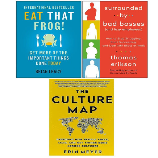 Culture Map Erin Meyer, Surrounded by Bad Bosses, Eat That Frog 3 Books Set - The Book Bundle