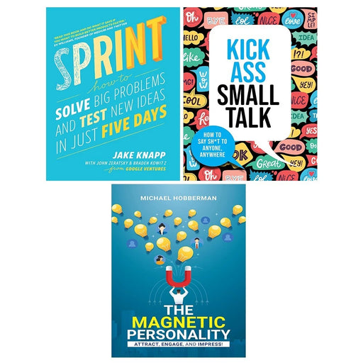 Sprint Jake Knapp, Magnetic Personality,Kick Ass Small Talk Chartwell 3 Books Set - The Book Bundle