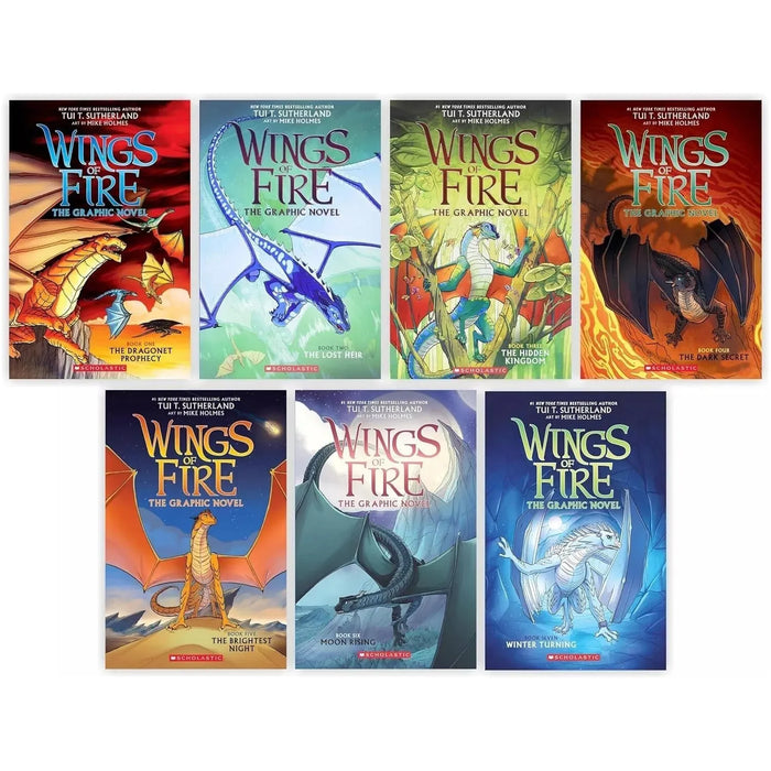 Wings of Fire Graphix Novels Series 7 Books Set by Tui T. Sutherland Brightest - The Book Bundle