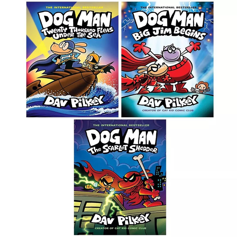 Dog Man Series Collection 3 Books Set by Dav Pilkey (Books 11-13) Hardcover - The Book Bundle