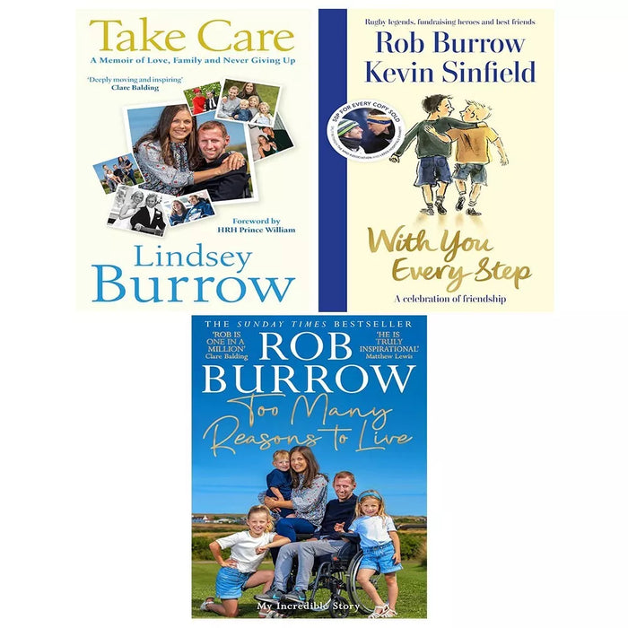 Take Care (HB), With You Every Step, Too Many Reasons to Live Rob Burrow 3 Books - The Book Bundle