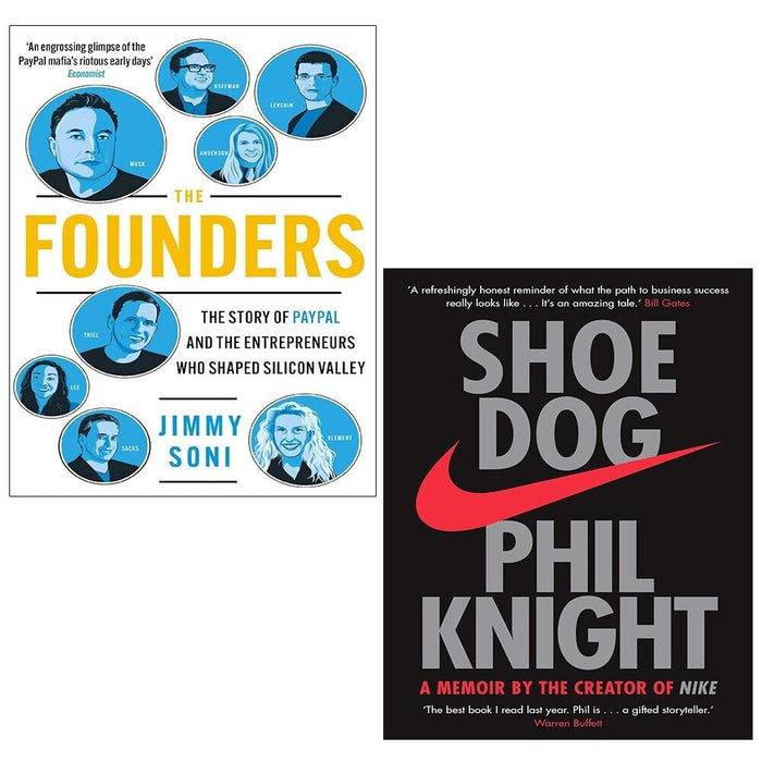 Founders Jimmy Soni, Shoe Dog A Memoir Phil Knight 2 Books Set - The Book Bundle