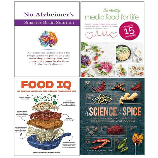 Food IQ,Healthy Medic Food for Life,No Alzheimer Smarter,Science of Spice 4 Book Set - The Book Bundle