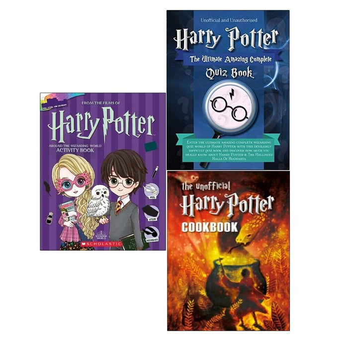 Harry Potter Collection 3 Books Set Unofficial Harry Potter Cookbook & Quiz Book - The Book Bundle