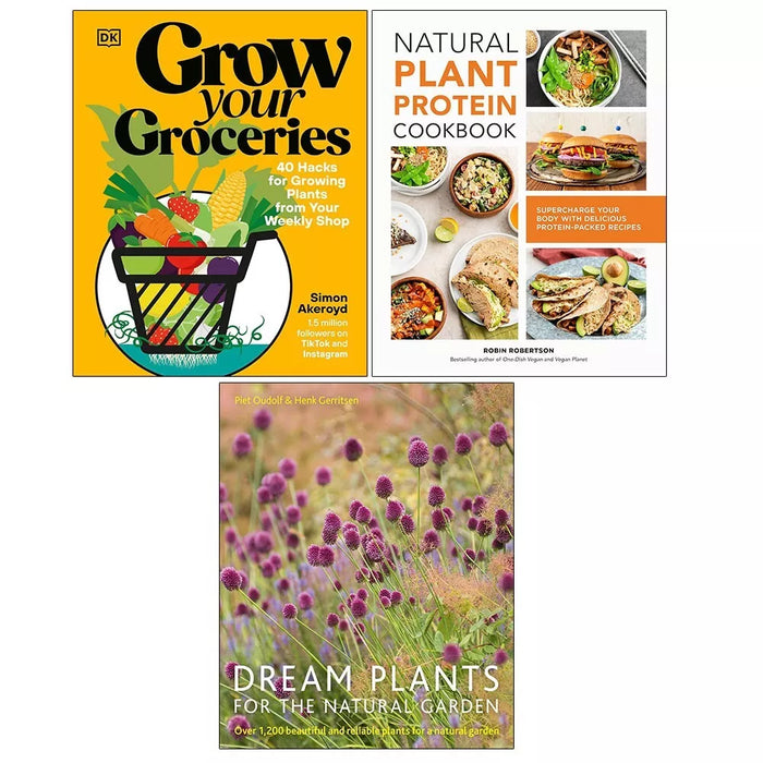 Grow Your Groceries HB,Dream Plants Natural Garden,Natural Plant Protein 3 Books Set - The Book Bundle