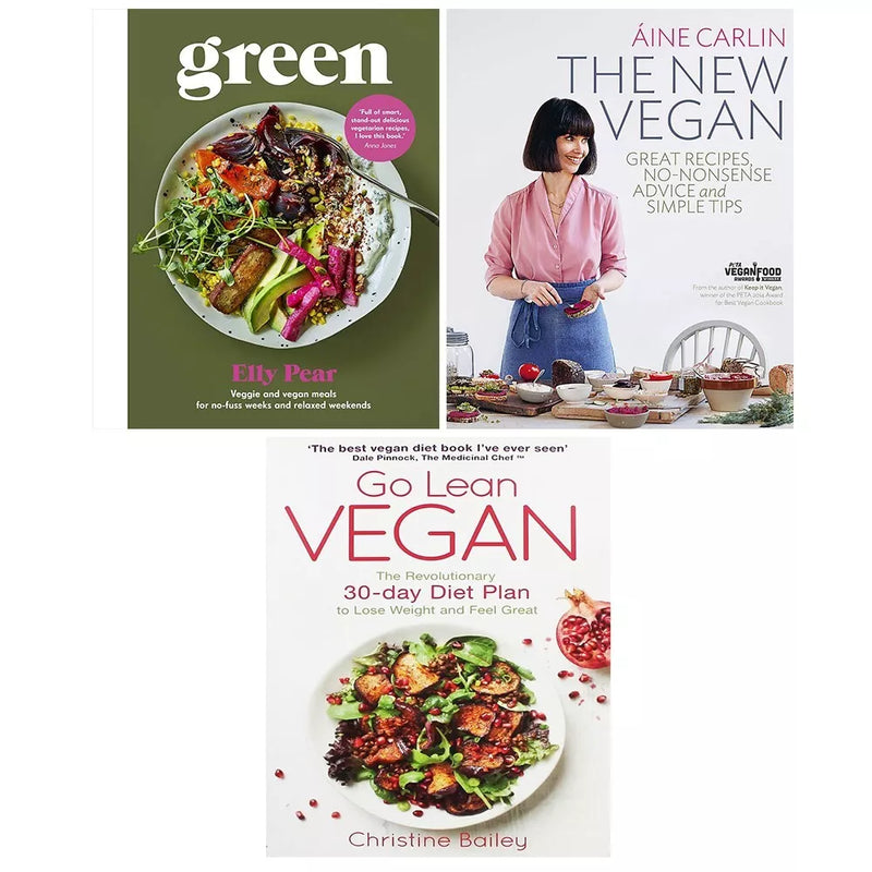 Green Elly Pear,Go Lean Vegan Christine Bailey,New Vegan Áine Carlin 3 Books Set - The Book Bundle
