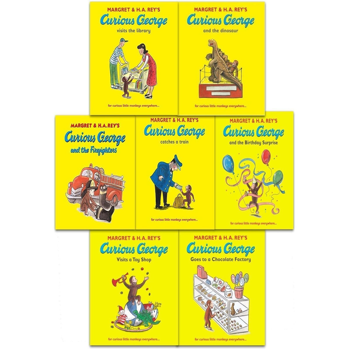 Curious George And The Dinosaur 7 Book Set Margret Rey — The Book