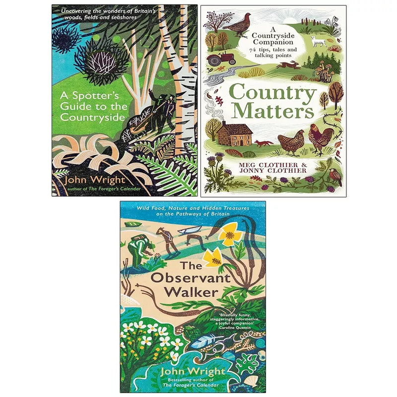 John Wright Collection 3 Books Set (Country Matters Meg Clothier,Observant Walker) - The Book Bundle