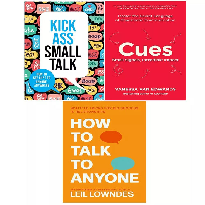 Kick Ass Small Talk, How to Talk to Anyone, Cues Master 3 Books Set - The Book Bundle