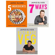 Jamie Oliver Collection 3 Books Set 5 Ingredients Mediterranean,Ultimate Veg - The Book Bundle